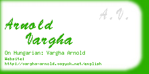 arnold vargha business card